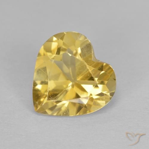 1.00ct Natural Dourado Citrino, Coração, VS