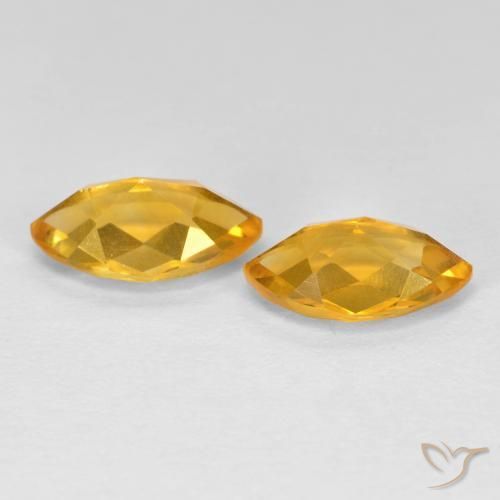 Pedras preciosas de Citrino Laranja-Ouro natural de 1.80 ct, Marquesa, VS