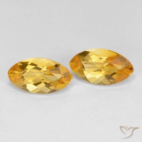 Pedras preciosas de Citrino Dourado Médio-escuro natural de 2.09 ct, Marquesa, VS