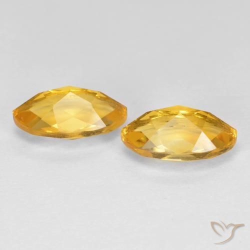 Pedras preciosas de Citrino Dourado Médio-escuro natural de 2.09 ct, Marquesa, VS