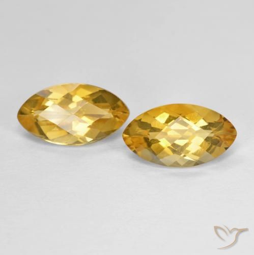 Pedras preciosas de Citrino Dourado Médio-escuro natural de 1.99 ct, Marquesa, VS