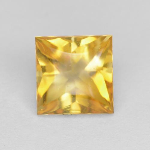Citrino dourado natural 1,07ct, quadrado, transparente