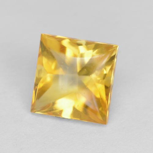 Citrino dourado natural 1,07ct, quadrado, transparente