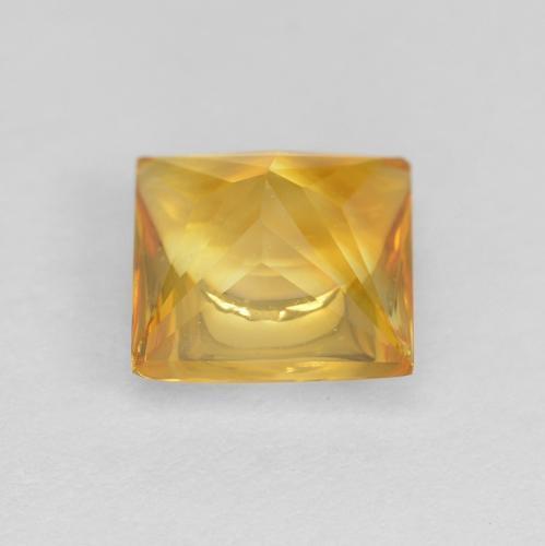 Citrino dourado natural 1,07ct, quadrado, transparente