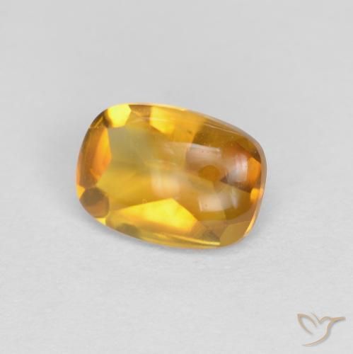 Citrino Dourado Escuro Natural 0.86ct, Almofada, Transparente