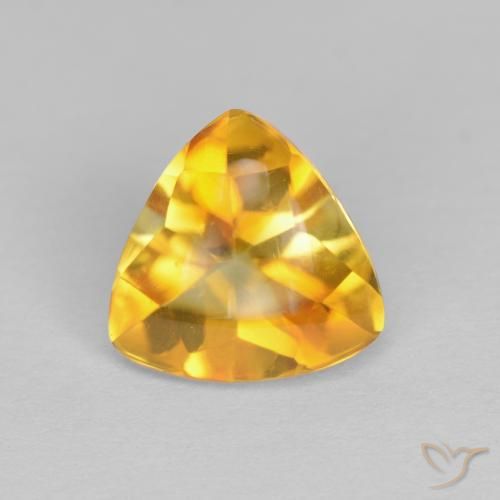 1.61ct Natural Dourado Escuro Citrino, Trilhão, Transparente