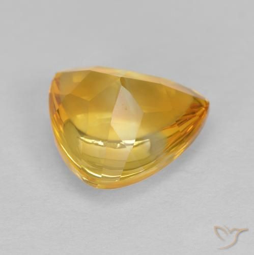 Citrino Dourado Escuro Natural 1.61ct, Trilhão, Transparente