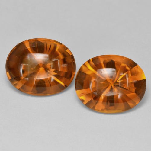 Pedras preciosas de Citrino Laranja Profundo natural de 6.59 ct, Corte Oval, Transparente