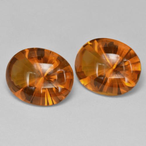 Pedras preciosas de Citrino Laranja Profundo natural de 6.59 ct, Corte Oval, Transparente