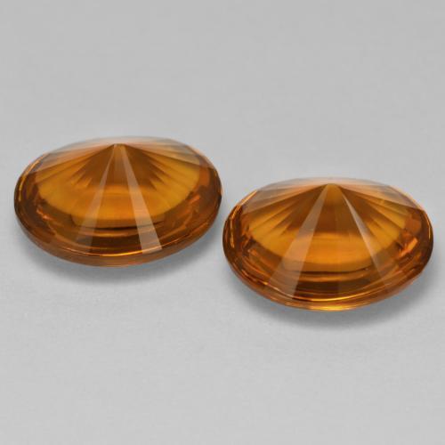 Pedras preciosas de Citrino Laranja Profundo natural de 6.59 ct, Corte Oval, Transparente