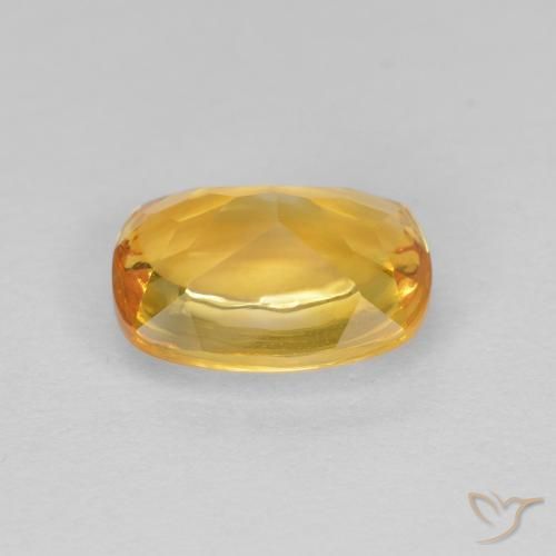 Citrino Dourado Escuro Natural 1.26ct, Almofada, Transparente
