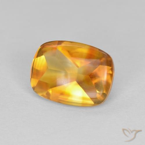 Citrino Laranja-Ouro Natural 1.33ct, Almofada, Transparente