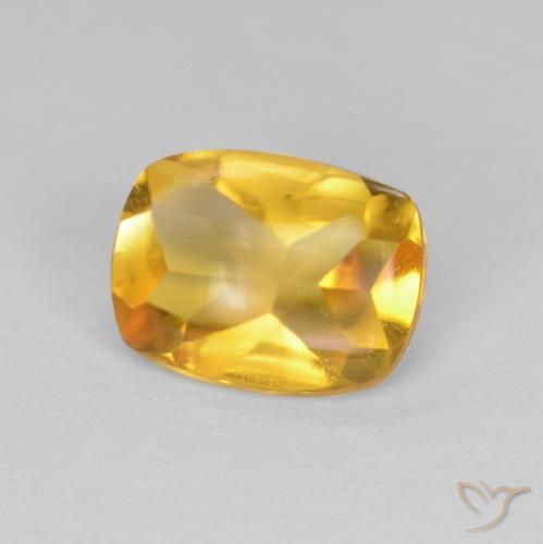 Citrino Dourado médio Natural 1.25ct, Almofada, Transparente