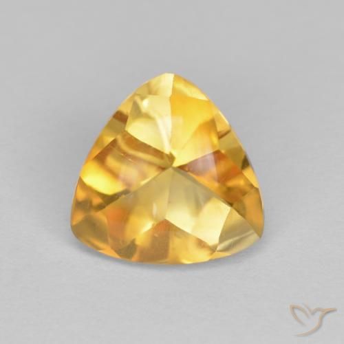 1.70ct Natural Laranja Dourado Profundo Citrino, Trilhão, Transparente