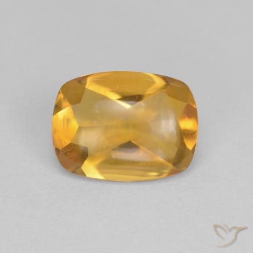 1.36ct Natural Laranja Médio Citrino, Almofada, Transparente