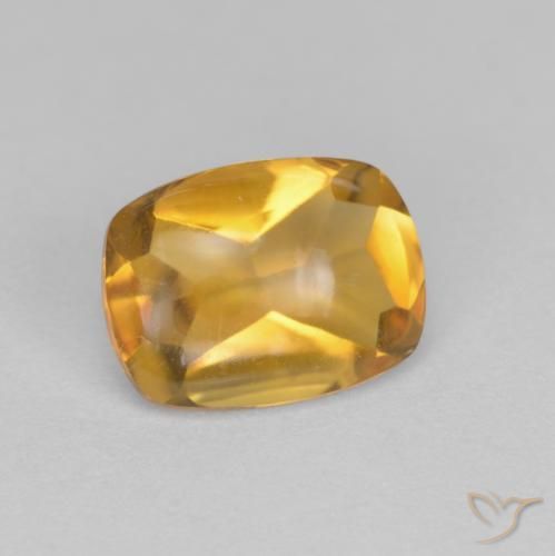Citrino Laranja Médio Natural 1.36ct, Almofada, Transparente