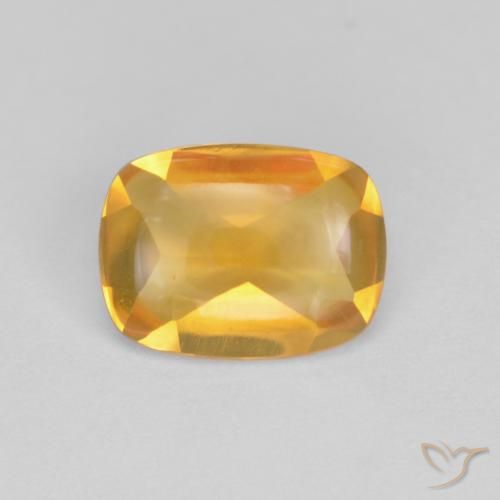 1.15ct Natural Laranja Dourado Profundo Citrino, Almofada, Transparente