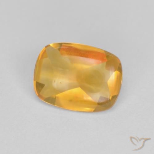 Citrino Laranja Dourado Profundo Natural 1.15ct, Almofada, Transparente