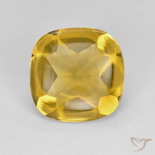 Citrino Dourado Natural 3.40ct, Almofada, Transparente