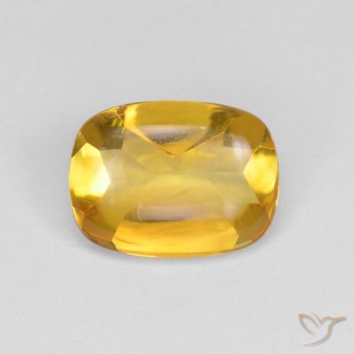 Citrino Dourado Natural 1.28ct, Almofada, Transparente