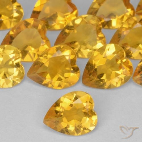 0.45ct Natural Dourado médio Citrino, Coração, VS