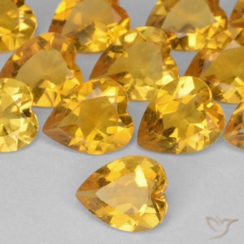 Citrino Dourado médio Natural 0.45ct, Coração, VS