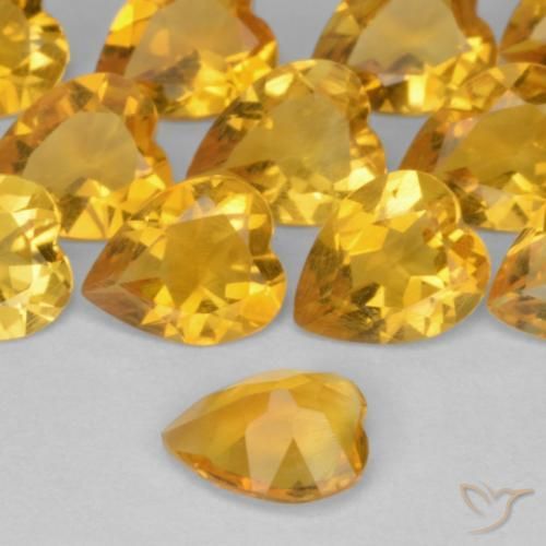 Citrino Dourado médio Natural 0.45ct, Coração, VS