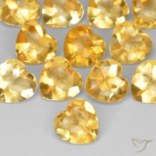 Citrino Laranja Dourado Profundo Natural 0.77ct, Coração, Transparente