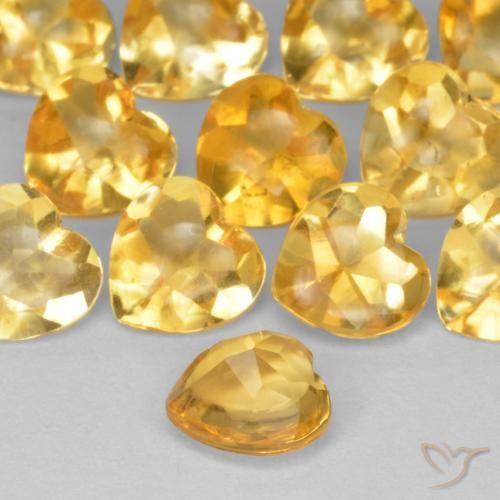 Citrino Laranja Dourado Profundo Natural 0.77ct, Coração, Transparente