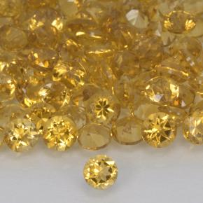 Citrino dourado natural 0,17ct, corte redondo, VVS-VS