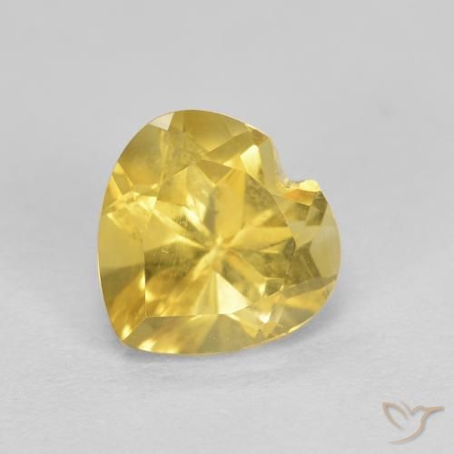 Citrino amarelo médio Natural 0.79ct, Coração, VVS-VS