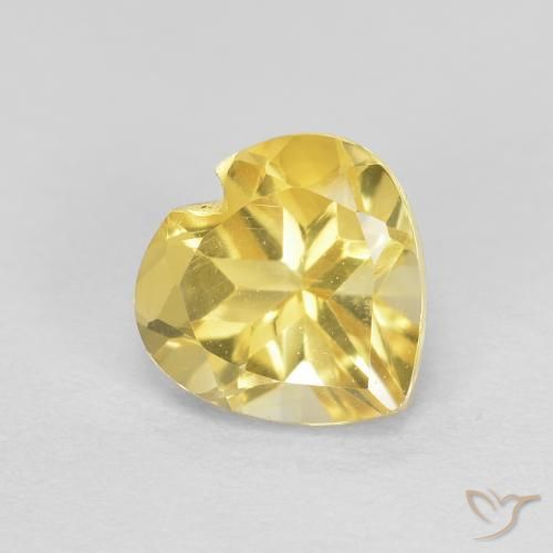 0.77ct Natural amarelo médio Citrino, Coração, VVS-VS
