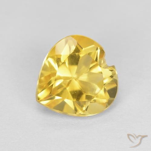 0.78ct Natural Amarelo Toscana Citrino, Coração, VVS-VS