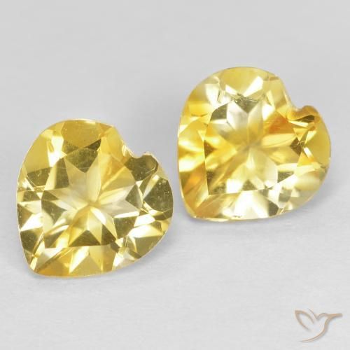 Pedras preciosas de Citrino Luz Dourada natural de 1.32 ct, Coração, VVS-VS