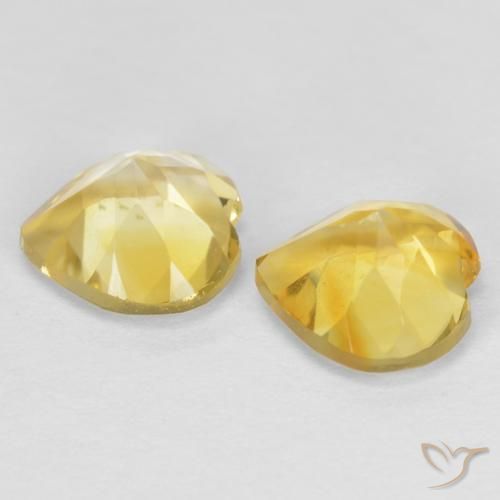 Pedras preciosas de Citrino Luz Dourada natural de 1.32 ct, Coração, VVS-VS