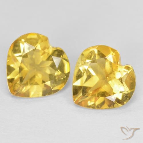1.15ctw Natural amarelo médio Citrino, Coração, VVS-VS