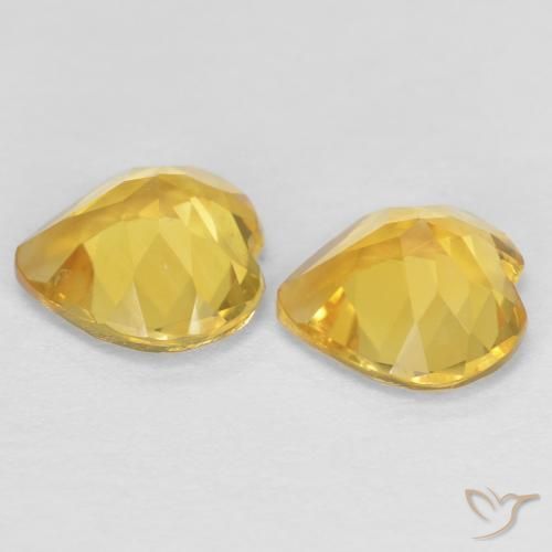 Pedras preciosas de Citrino amarelo médio natural de 1.15 ct, Coração, VVS-VS