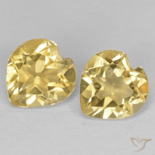 1.19ctw Natural Dourado Citrino, Coração, VVS-VS