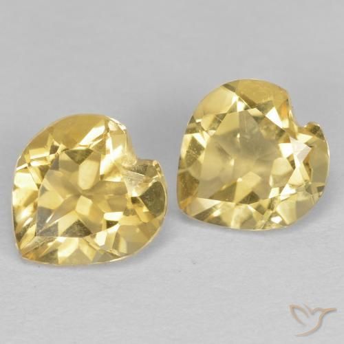 Pedras preciosas de Citrino Dourado natural de 1.19 ct, Coração, VVS-VS