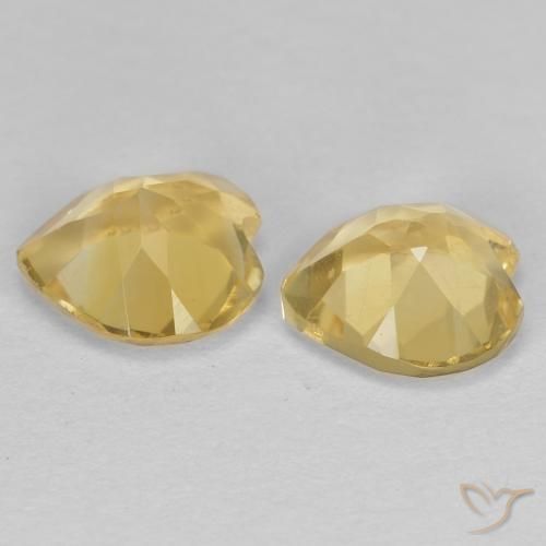 Pedras preciosas de Citrino Dourado natural de 1.19 ct, Coração, VVS-VS