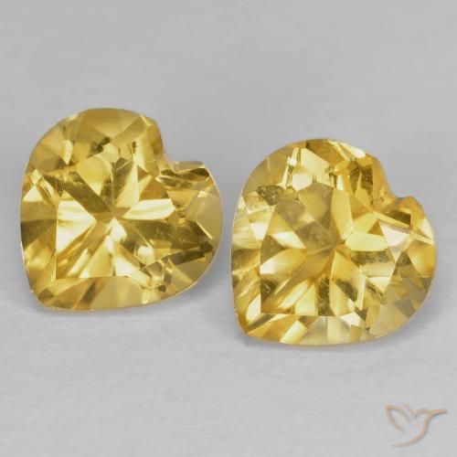 1.52ctw Natural Dourado Citrino, Coração, VVS-VS
