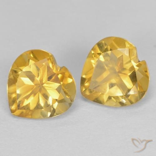 1.37ctw Natural Dourado Citrino, Coração, VVS-VS