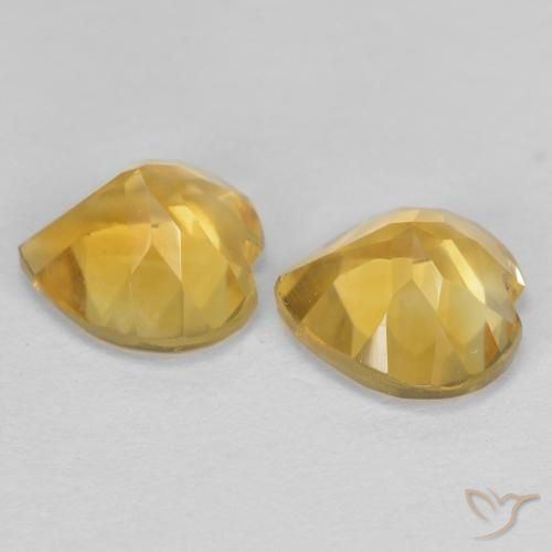 Pedras preciosas de Citrino Dourado natural de 1.37 ct, Coração, VVS-VS