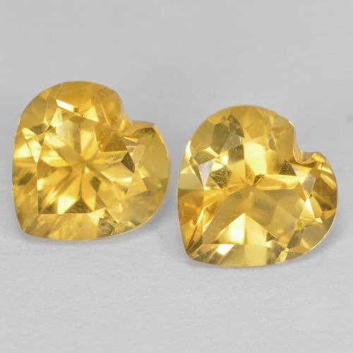 Citrino amarelo de 1,42 ct, coração de 6,1 x 6 mm cortado do Brasil, Photo A