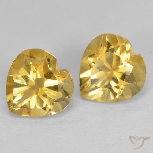 1.47ctw Natural ouro profundo Citrino, Coração, VVS-VS