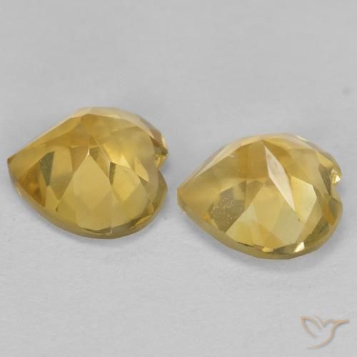 Pedras preciosas de Citrino ouro profundo natural de 1.47 ct, Coração, VVS-VS