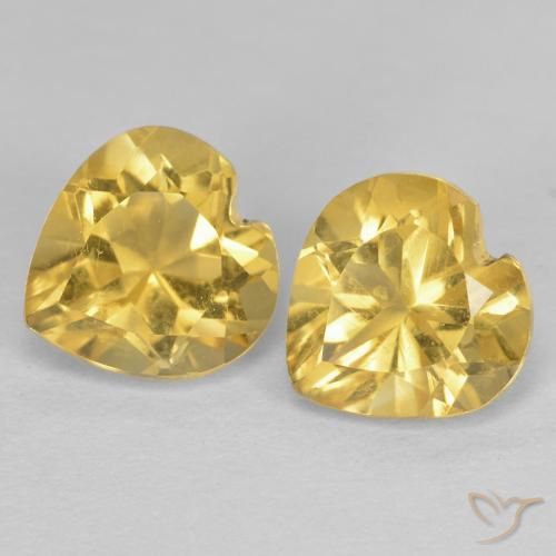 1.53ctw Natural Dourado Citrino, Coração, VVS-VS