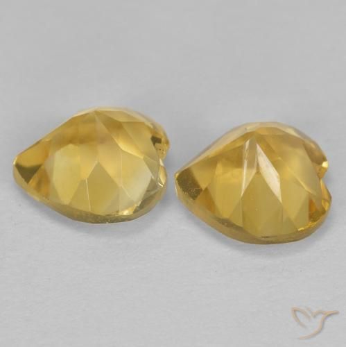 Pedras preciosas de Citrino Dourado natural de 1.53 ct, Coração, VVS-VS