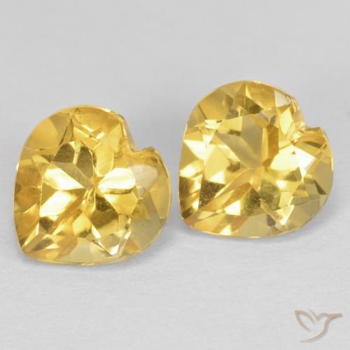 1.54ctw Natural Laranja Dourada Citrino, Coração, VVS-VS