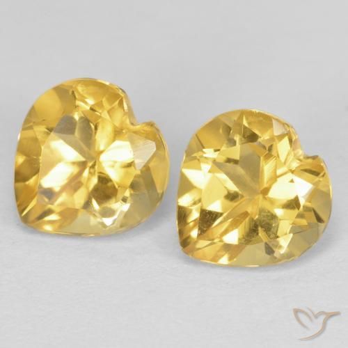 Pedras preciosas de Citrino Laranja Dourada natural de 1.54 ct, Coração, VVS-VS